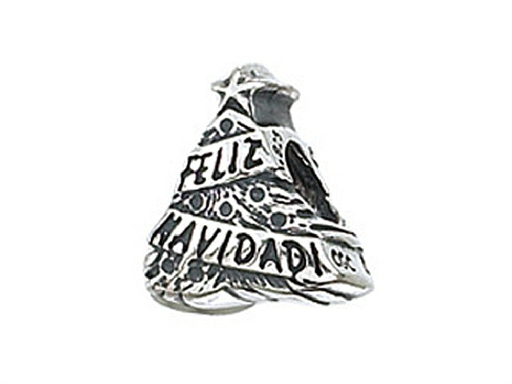 Zable Sterling Silver Feliz Navidad Tree Bead / Charm