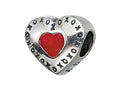 Zable Sterling Silver Red Heart with XO's Bead / Charm