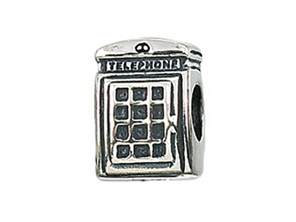 Zable Sterling Silver Telephone Booth Bead / Charm
