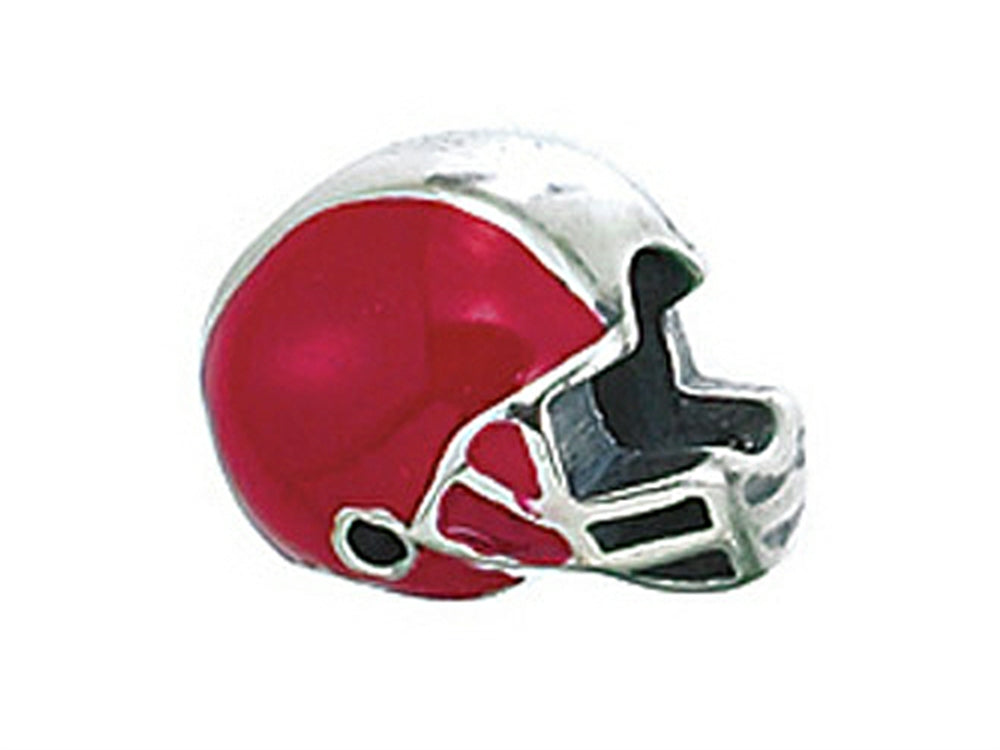 Zable Sterling Silver Red Football Helmet Bead / Charm