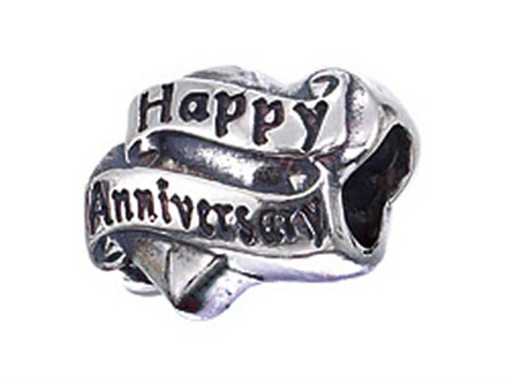 Zable Sterling Silver Happy Anniversary Compatible Bead / Charm