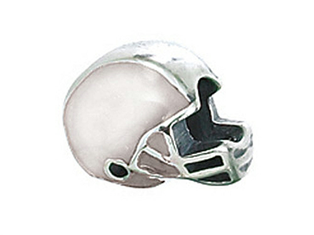 Zable Sterling Silver Football Helmet, White Bead / Charm