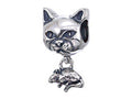 Zable Sterling Silver Cat with Mouse Bead / Charm