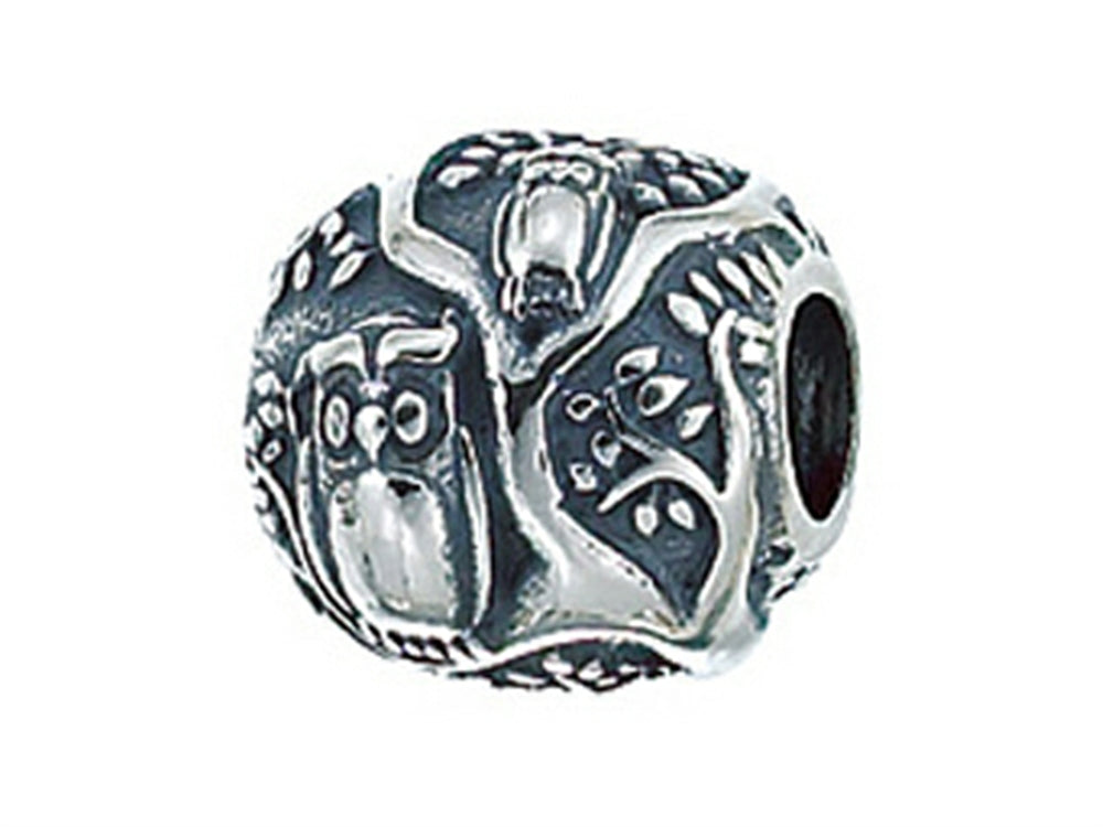 Zable™ Sterling Silver Owls In Tree Compatible Bead / Charm