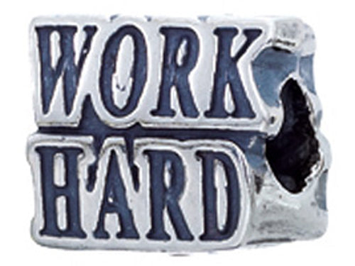 Zable Sterling Silver Work Hard/play Hard Bead / Charm