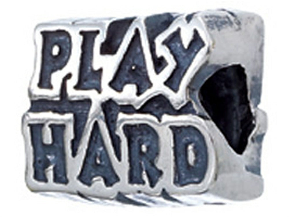 Zable Sterling Silver Work Hard/play Hard Bead / Charm