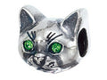Zable Sterling Silver Cat Face Bead / Charm