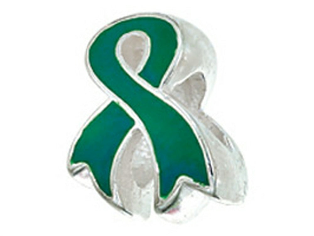 Zable Sterling Silver Awareness Ribbon-Green Bead / Charm