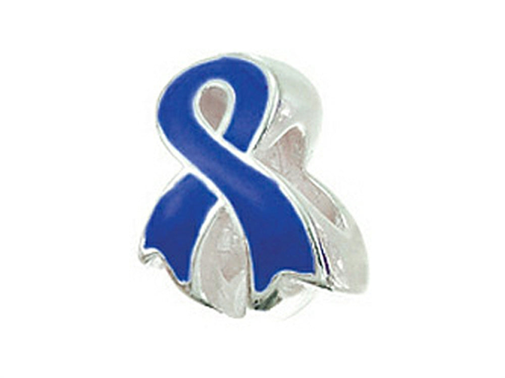 Zable Sterling Silver Awareness Ribbon Blue Compatible Bead / Charm