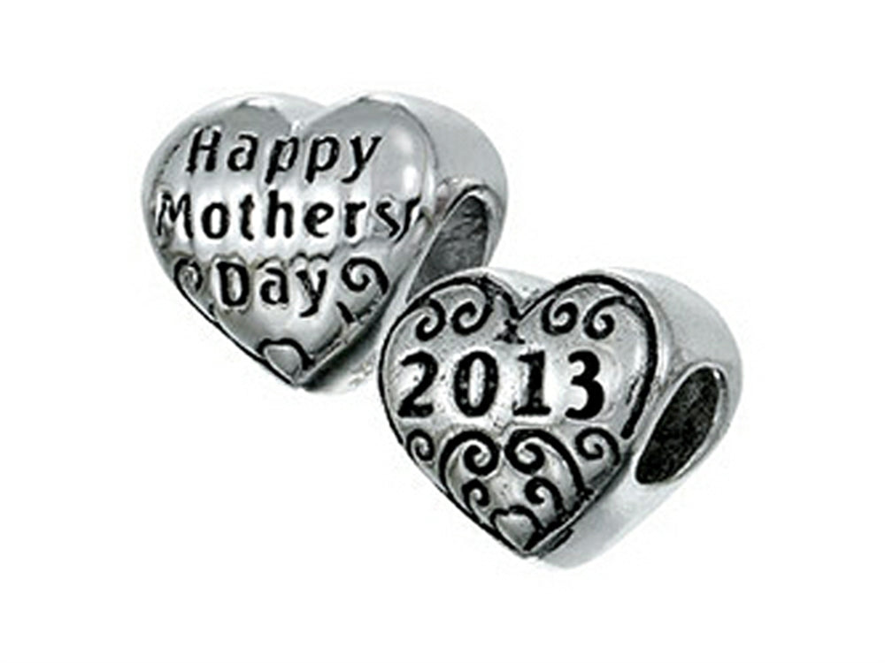 Zable Sterling Silver Happy Mothers Day 2013 Bead / Charm
