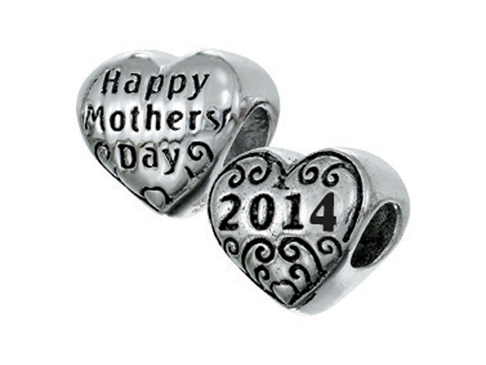 Zable Sterling Silver Happy Mothers Day 2014 Bead / Charm