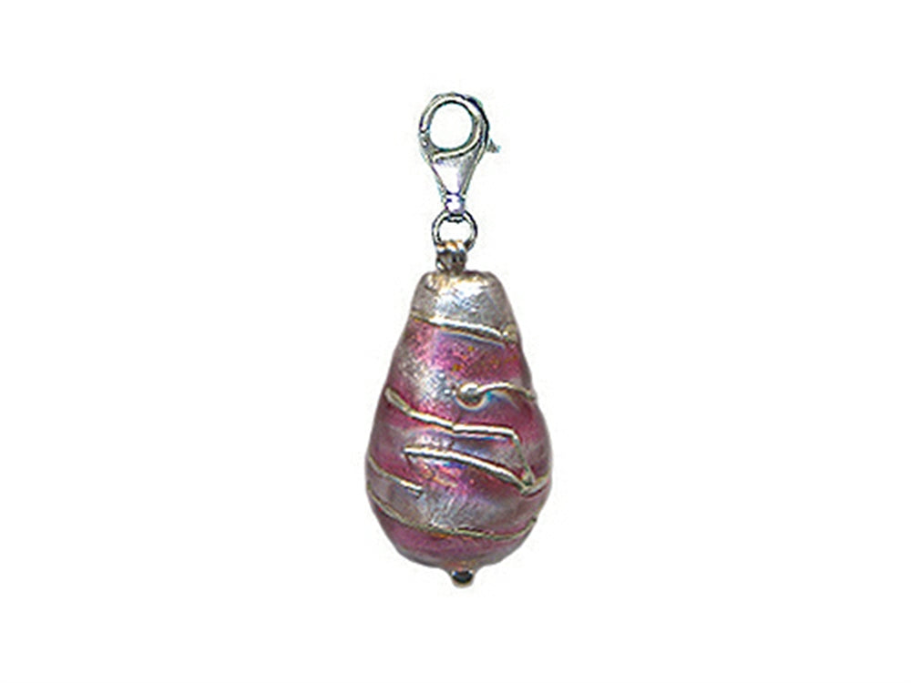 Zable Pink Drop with Silver Accents with Clip Bead / Charm