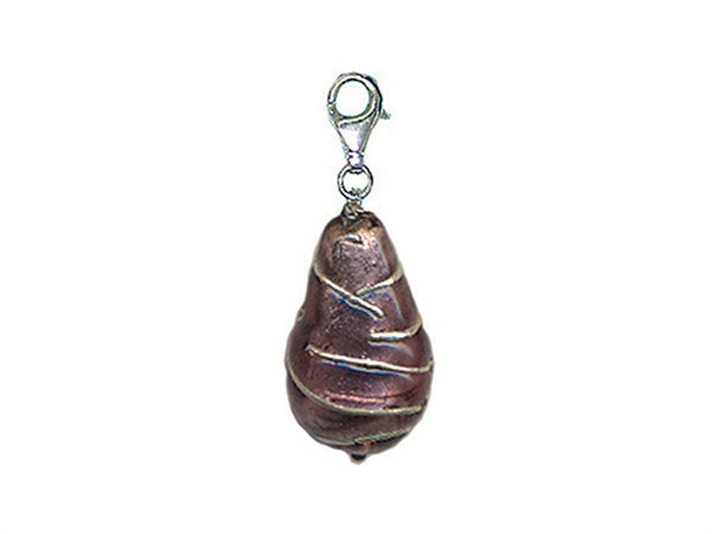 Zable Purple Drop with Silver Accents with Clip Bead / Charm