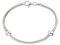 Zable 7.5 inches Sterling Silver Snake Bracelet with Smart Bead / Charm