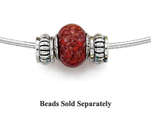 Zable Sterling Silver Round Omega Necklace 18 inches for use with Compatible Beads