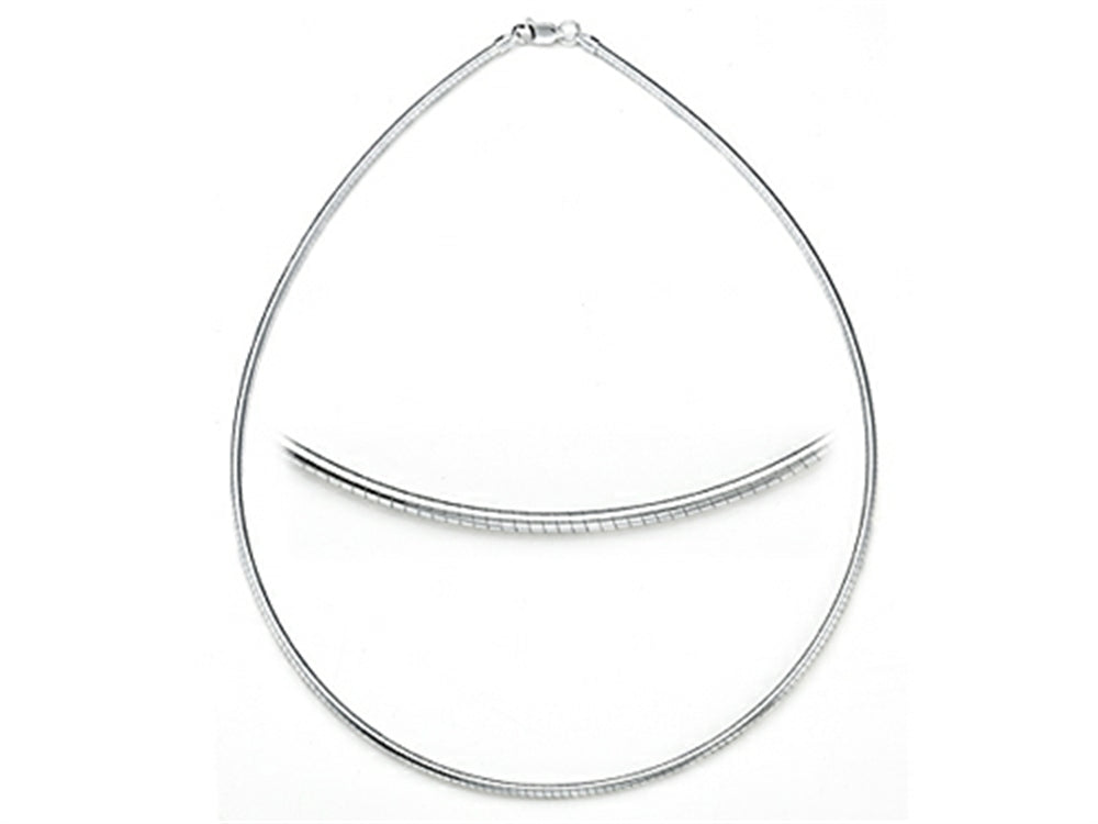 Zable Sterling Silver Round Omega Necklace 18 inches for use with Compatible Beads