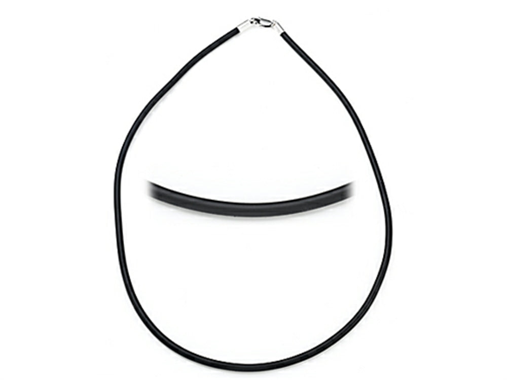 Zable Sterling Silver 3Mm Rubber Necklace 18 inches for use with Beads