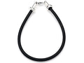 Zable Sterling Silver 3mm Rubber Bracelet 7.5 inches for use with Compatible Beads