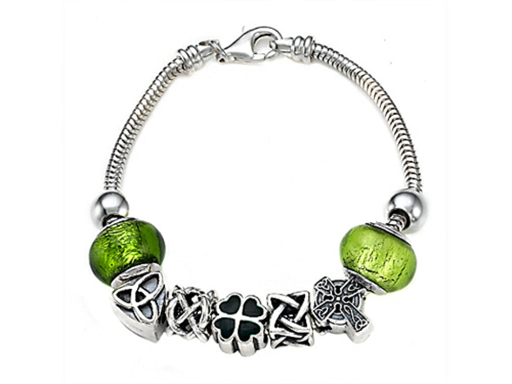 Zable Sterling Silver Celtic Theme Bracelet with 7 Beads