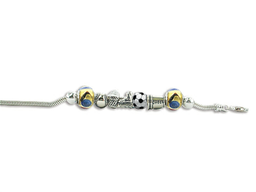 Zable Sterling Silver Sports Theme Bracelet with 7 Beads