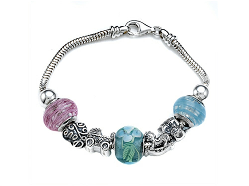 Zable Sterling Silver Baby Shower Theme Bracelet with 7 Beads