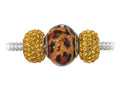 Zable Sterling Silver Leopard Print Trio Bead Set (Bracelet not included)