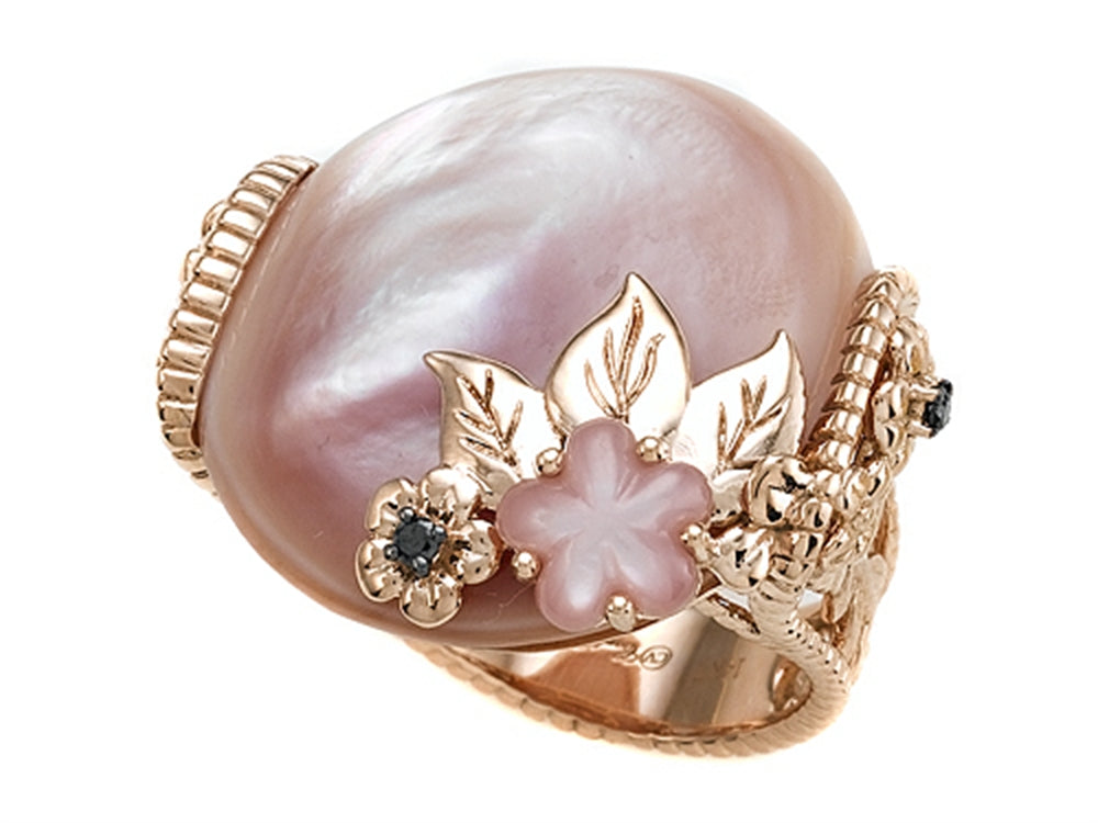 Finejewelers Design by Carlo Viani 14K Rose Gold Pink Mother of Pearl Ring