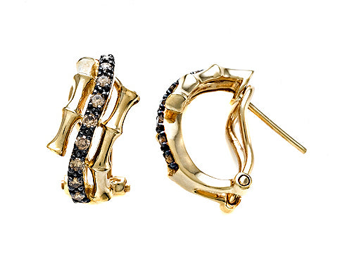 Carlo Viani Smokey Quartz Bamboo Earrings
