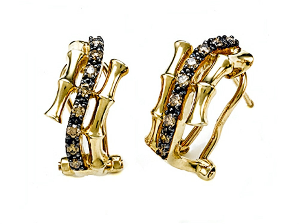 Carlo Viani Smokey Quartz Bamboo Earrings