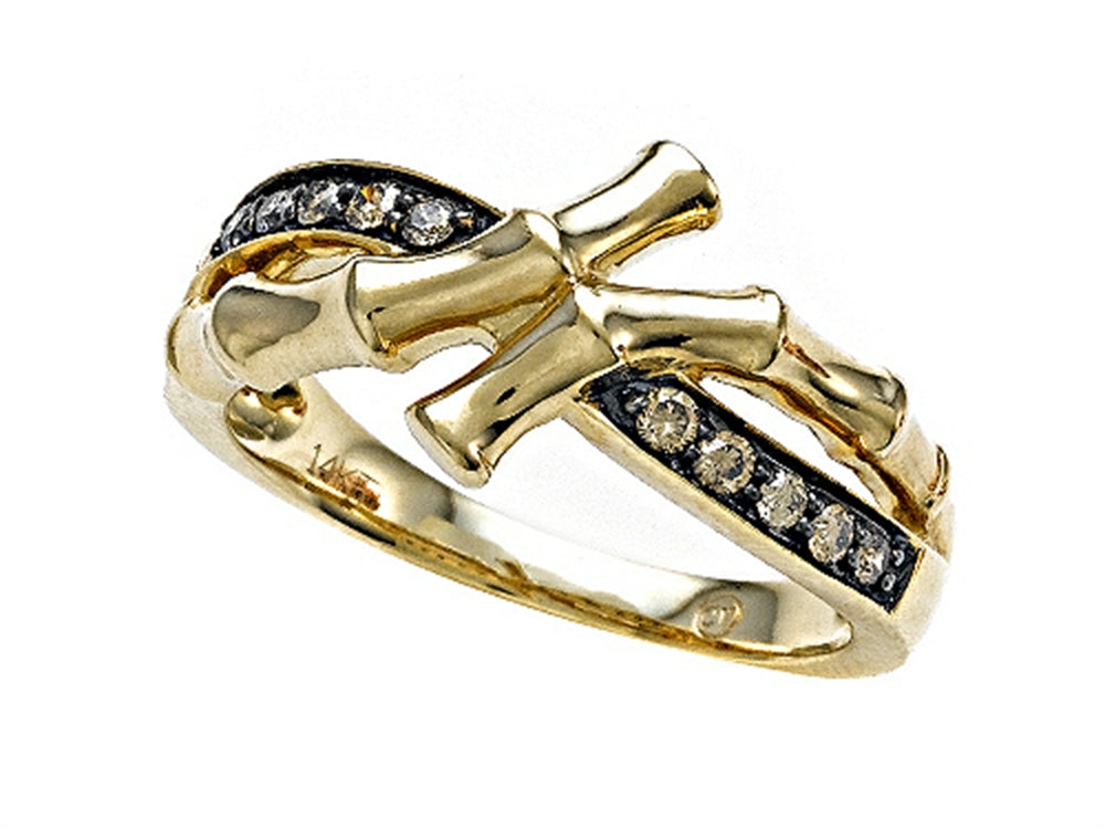 Carlo Viani Smokey Quartz Bamboo Ring