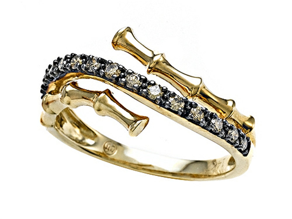 Carlo Viani Smokey Quartz Bamboo Ring