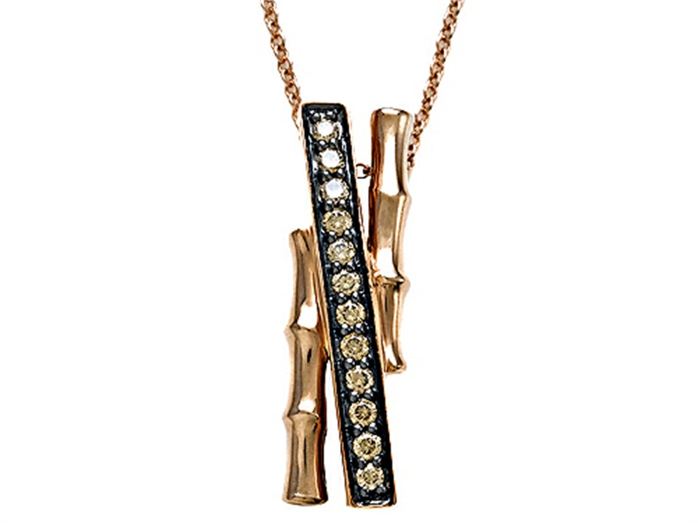 Carlo Viani Smokey Quartz Bamboo Pendant Necklace