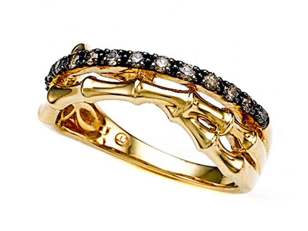 Carlo Viani Smokey Quartz Bamboo Ring