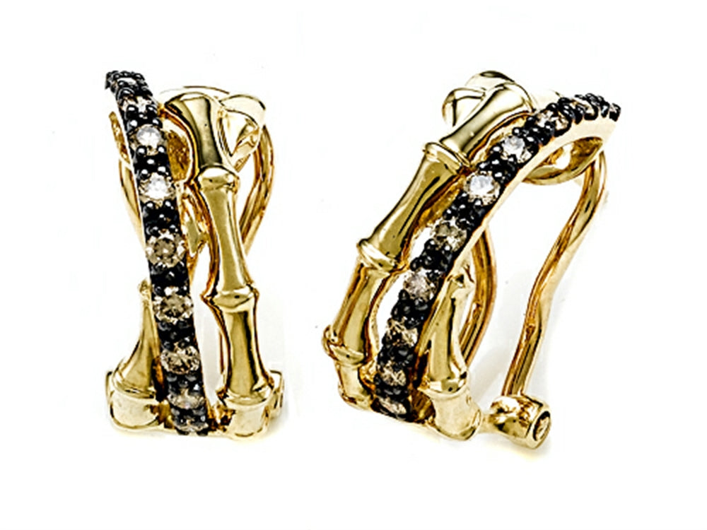 Carlo Viani Smoky Quartz Bamboo Earrings