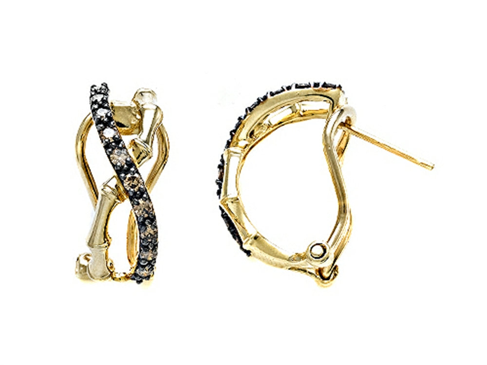 Carlo Viani Smokey Quartz Bamboo Earrings