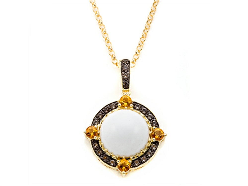 Carlo Viani White Abalone Pendant Necklace