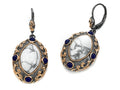 Carlo Viani Rose Gold Plated Howlite Earrings with Lapis Stones