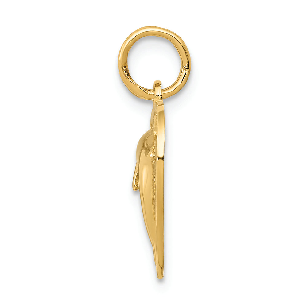 FJC Finejewelers 14k Yellow Gold Dolphin In Heart Charm