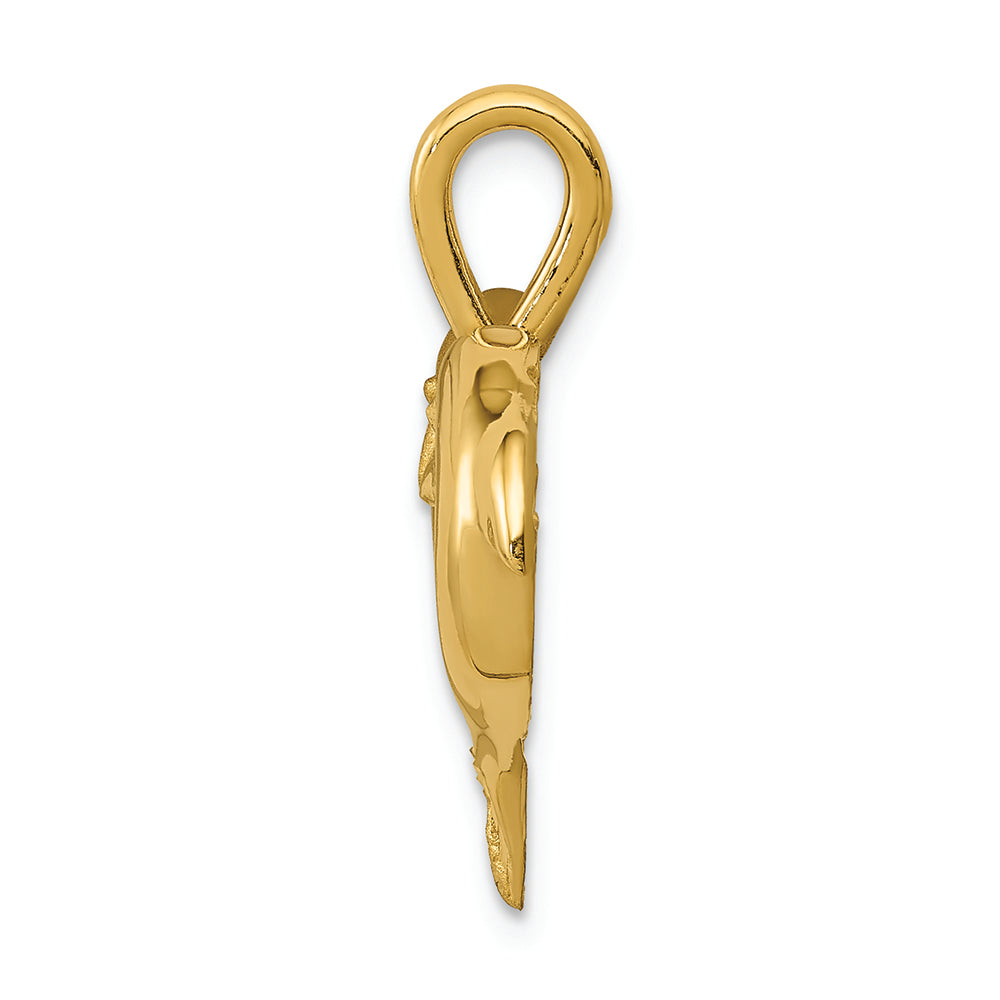 FJC Finejewelers 14k Yellow Gold Dolphin Heart Charm