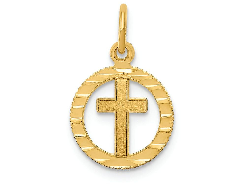 FJC Finejewelers 14k Yellow Gold Eternal Life Cross Charm