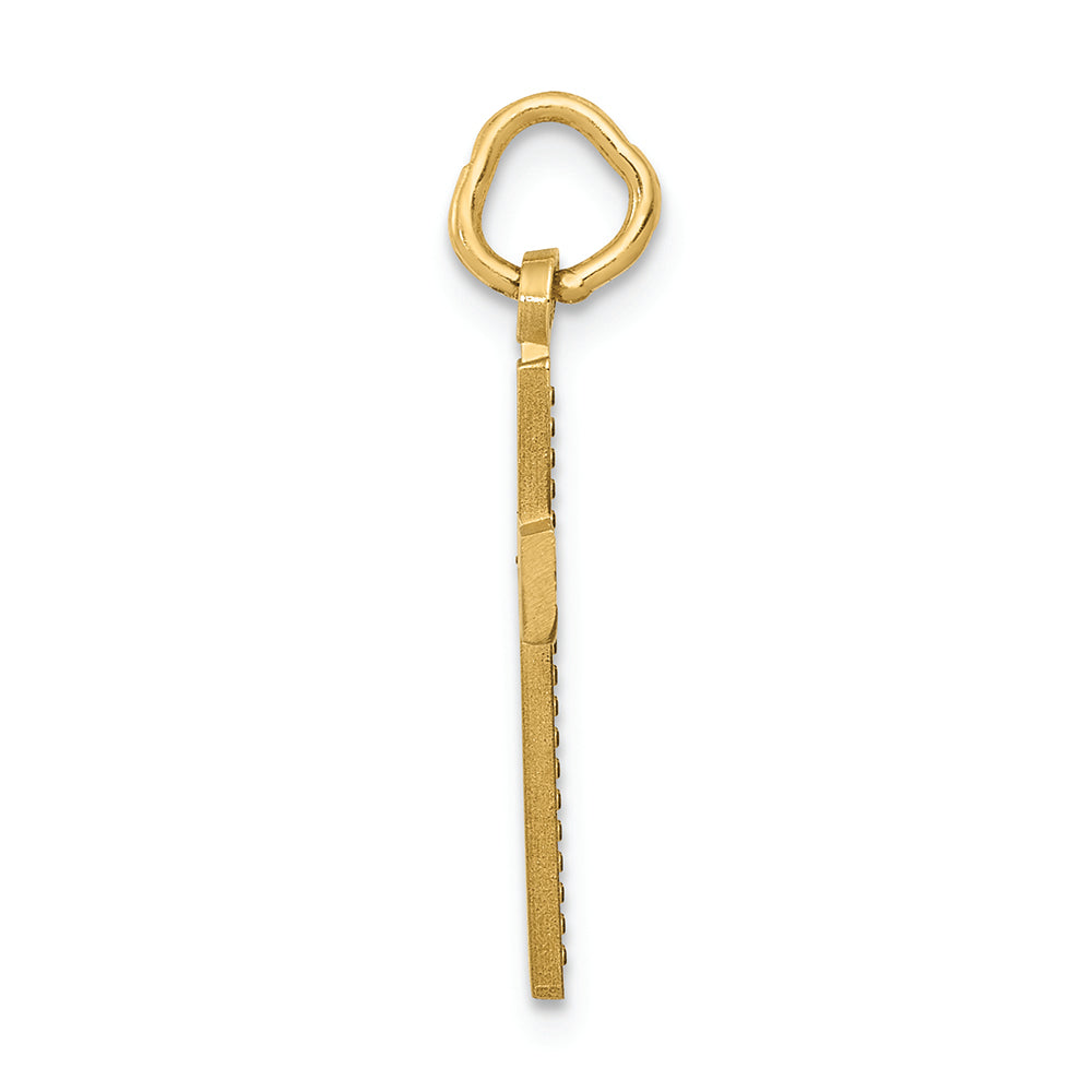 FJC Finejewelers 14k Yellow Gold Small Bright Cut Cross Charm
