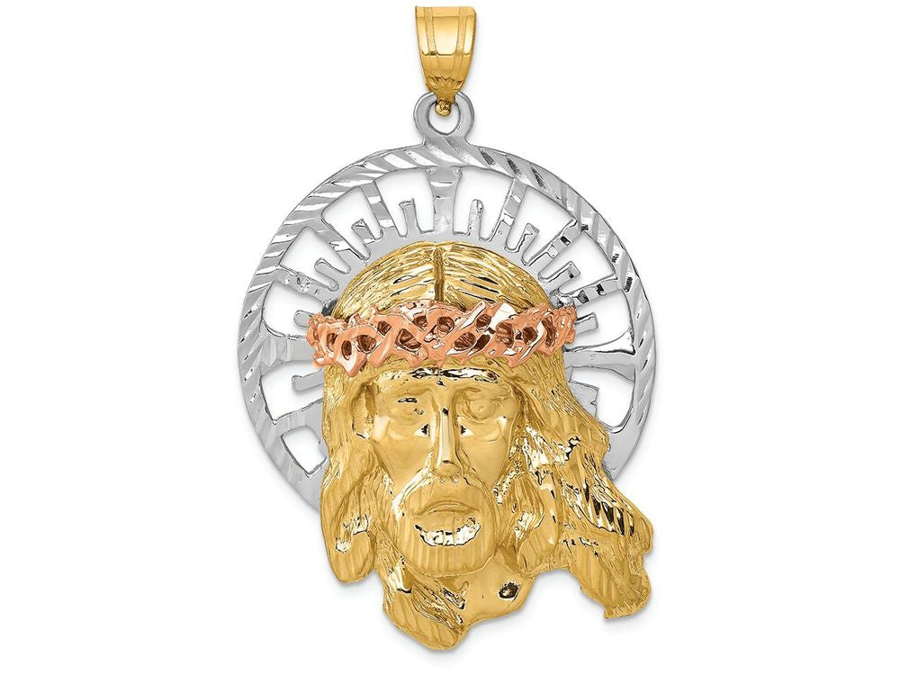 FJC Finejewelers 14 Kt Tri Color Gold Jesus Charm