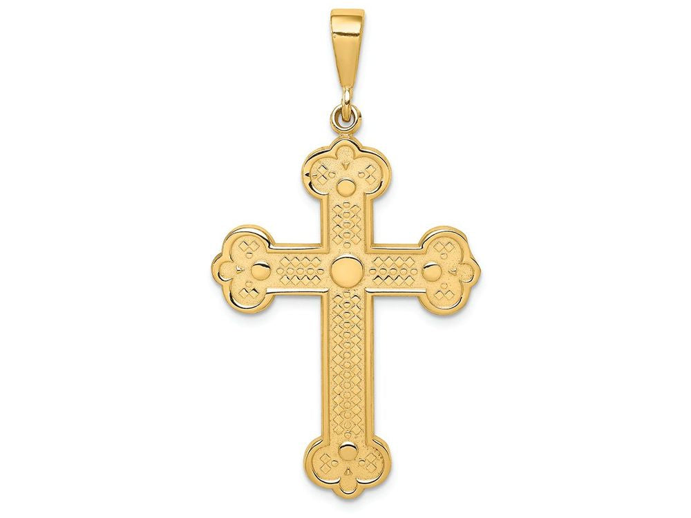 FJC Finejewelers 14k Yellow Gold Budded Cross Charm