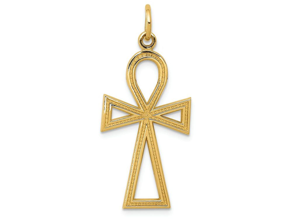 FJC Finejewelers 14k Yellow Gold Ankh Cross Charm