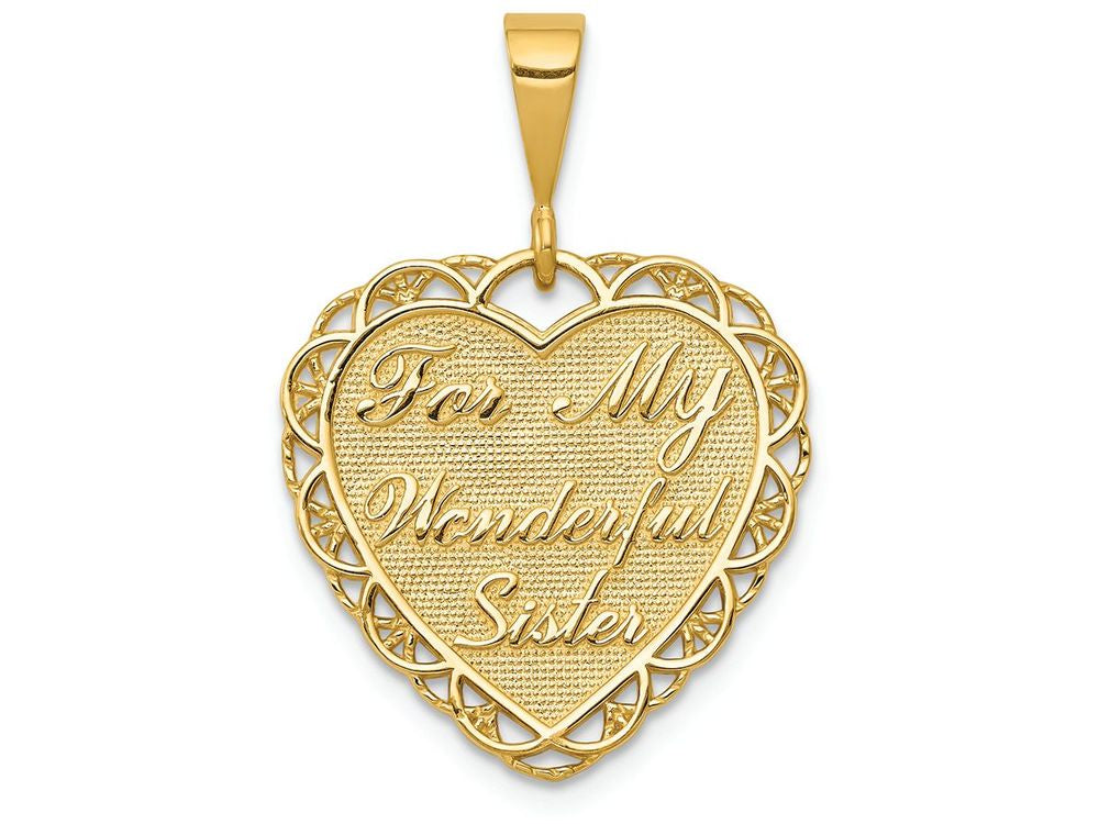 FJC Finejewelers 14k Yellow Gold For My Wonderful Sister Charm