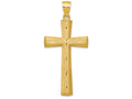 FJC Finejewelers 14k Yellow Gold Satin Diamond -cut Cross Charm