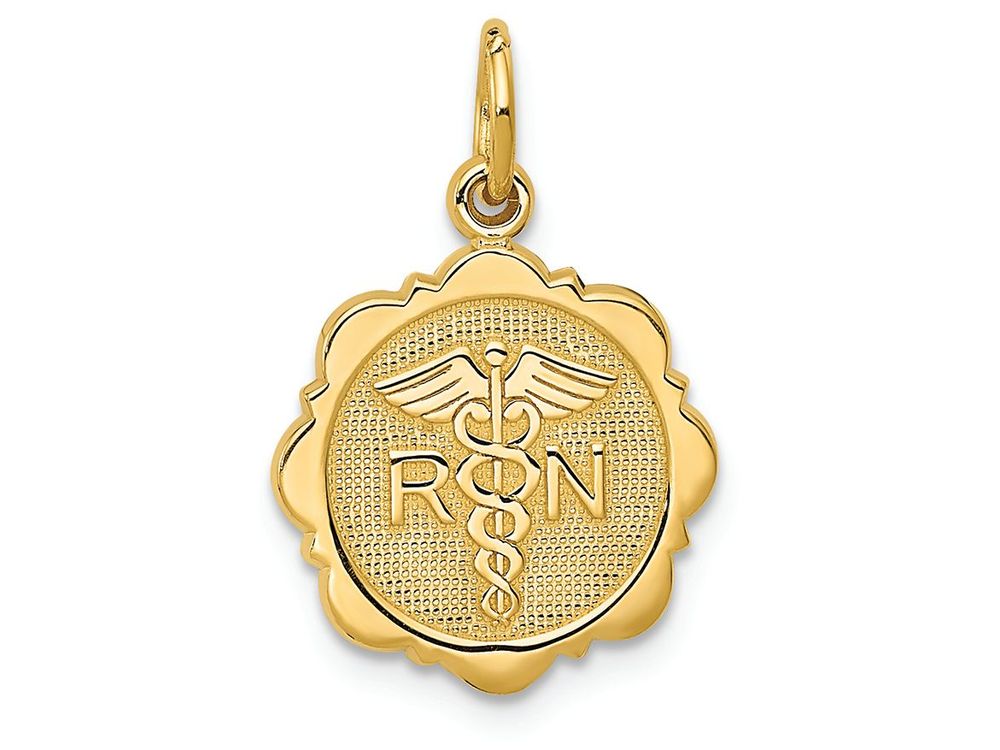 FJC Finejewelers 14k Yellow Gold Registered Nurse Disc Charm