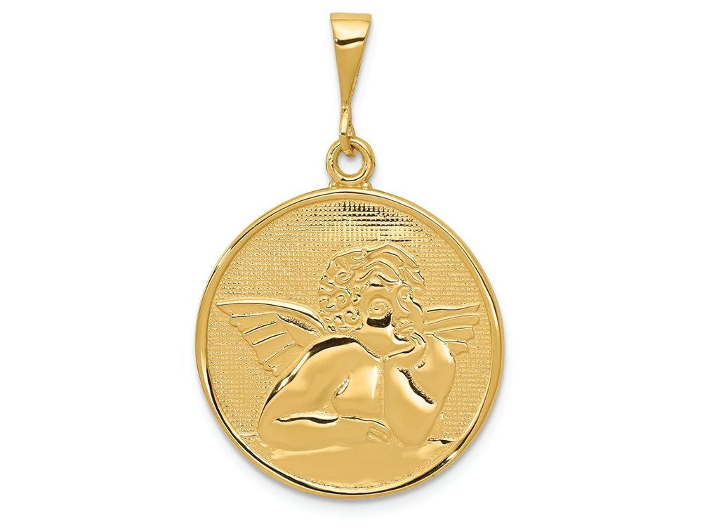FJC Finejewelers 14k Yellow Gold Polished Satin Angel Charm