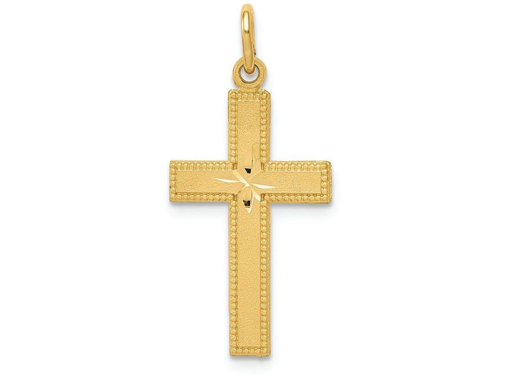 FJC Finejewelers 14k Yellow Gold Bright Cut Cross Charm