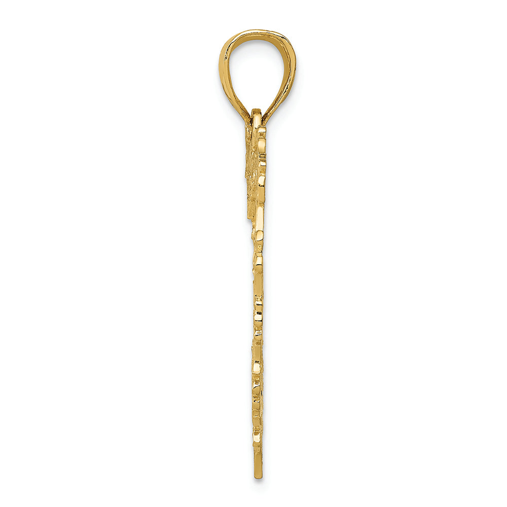 FJC Finejewelers 14k Yellow Gold Large Floral Heart Charm